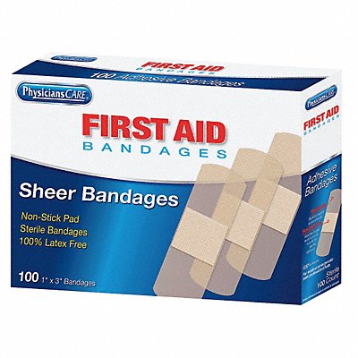 FIRST AID ONLY 90331 Strip Bandages 3 x1 Plastic PK100