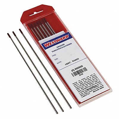 WESTWARD 49H751 WMS 10pc Red Tungsten Electrode PK10