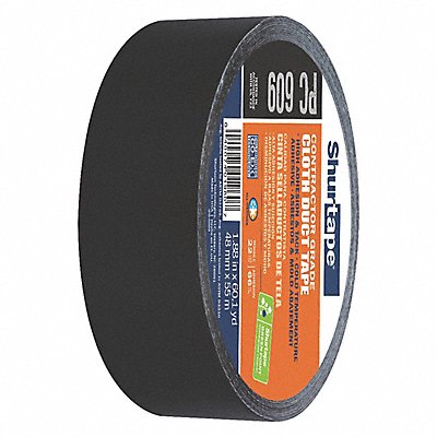 SHURTAPE PC609BLK48mmx55m24rlscs Duct Tape Black 1 7/8 in x 60 yd 9 mil