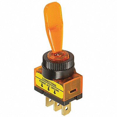 BATTERY DOCTOR 20502 Toggle Switch SPST Amber Panel Mount
