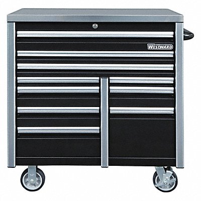 WESTWARD 49NR89 Rolling Tool Cabinet Blk Ind Prem Duty