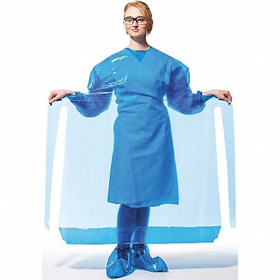 POLYCO 43650 Gown XL Blue Polyolefin PK50