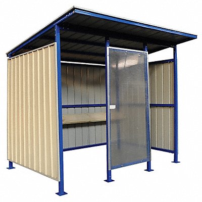 GRAINGER 49P402 Smoking Shelter 100.4 x91 x96 in Slope