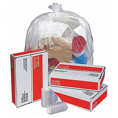 GRAINGER 49P429 Garbage Bags 10 gal Clear PK1000