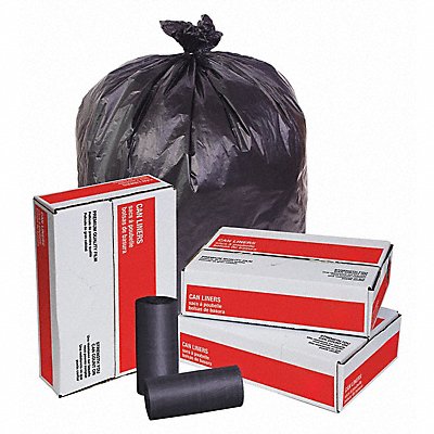 GRAINGER 49P433 Garbage Bags 45 gal Black PK150
