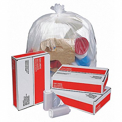 GRAINGER 49P434 Garbage Bags 56 gal Clear PK200