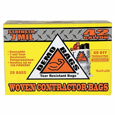 DEMOBAGS DB2042PP Garbage Bag 42 gal White PK20