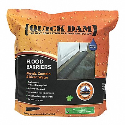 QUICK DAM QD6171 Water Act Flood Barrier 9 Wx17ft.L