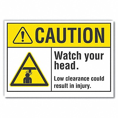 LYLE LCU30007ED10x7 Caution Sign 7inx10in Non-PVC Polymer