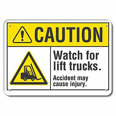 LYLE LCU30016RA14x10 Rflct Lift Truck Trfc Caution Sign 10x14in