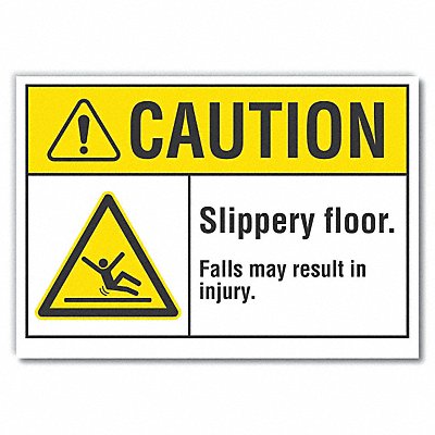 LYLE LCU30017ED14x10 Caution Sign 10inx14in Non-PVC Polymer