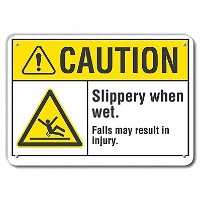 LYLE LCU30018RA10x7 Caution Sign 7 in x 10 in Aluminum