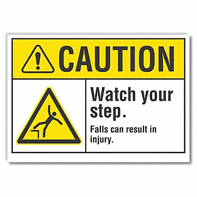 LYLE LCU30022ED14x10 Caution Sign 10inx14in Non-PVC Polymer