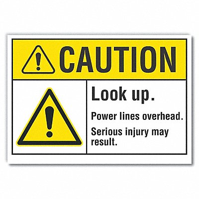LYLE LCU30027ED14x10 Caution Sign 10in x 14in Non-PVC Polymer