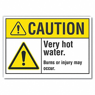 LYLE LCU30028RD14x10 Hot Caution Reflective Label 10inx14in