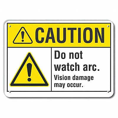 LYLE LCU30033RA10x7 Rflct Welding Caution Sign 7x10in Alum