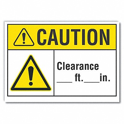 LYLE LCU30034RD10x7 Clearance Caution Reflective Label 7inx10in