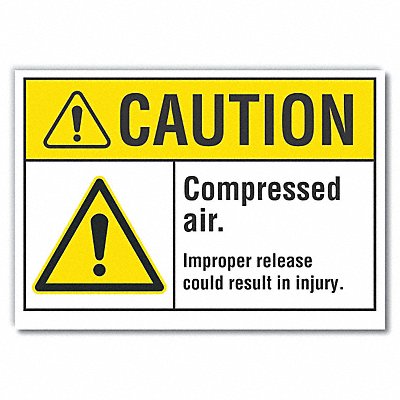 LYLE LCU30037RD5x35 Compressed Air Caution Reflective Label 3.5x5in