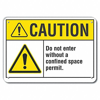 LYLE LCU30038NP10x7 Caution Sign 7 in x 10 in Plastic