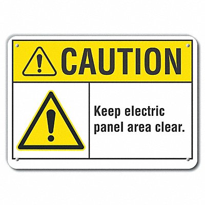 LYLE LCU30040RA10x7 Rflct Elec Panel Caution Sign 7x10in Alum