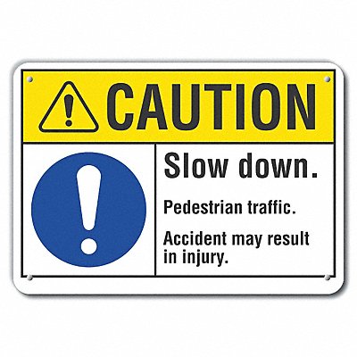 LYLE LCU30046RA14x10 Reflective Pedestrian Traffic Caution Sign 10x14in