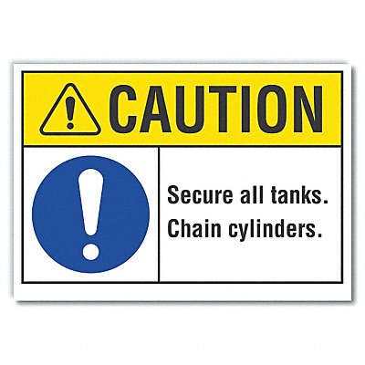 LYLE LCU30047ED14x10 Caution Sign 10inx14in Non-PVC Polymer