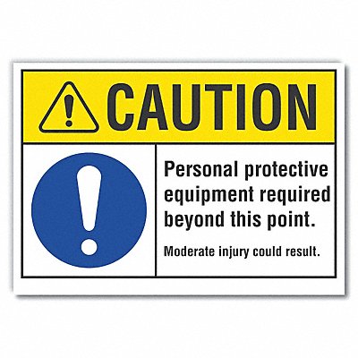 LYLE LCU30051RD14x10 PPE Caution Reflective Label 10 in x 14 in