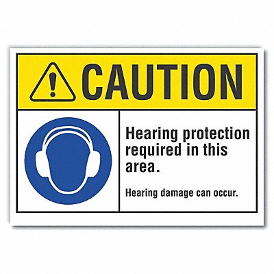 LYLE LCU30055ED14x10 Caution Sign 10inx14in Non-PVC Polymer