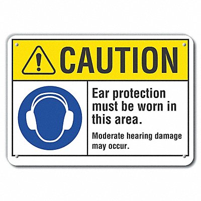 LYLE LCU30057NP14x10 Caution Sign 10 in x 14 in Plastic