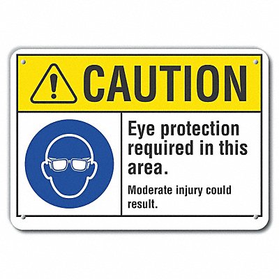 LYLE LCU30060RA14x10 Rflct Eye Caution Sign 10x14in Alum