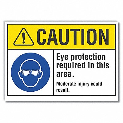 LYLE LCU30060RD7x5 Eye Caution Reflective Label 5 in x 7 in