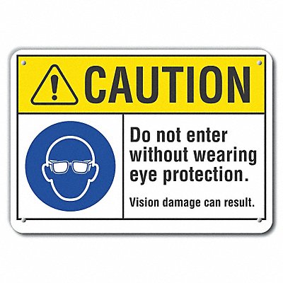 LYLE LCU30061RA10x7 Caution Sign 7 in x 10 in Aluminum