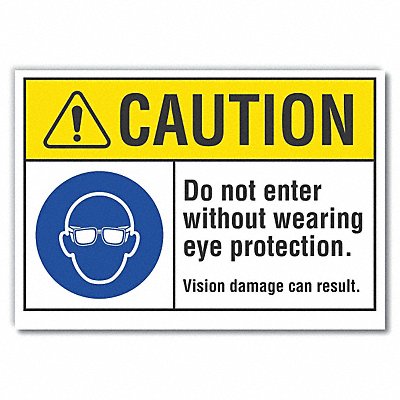 LYLE LCU30061RD7x5 Eye Caution Reflective Label 5 in x 7 in