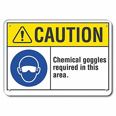 LYLE LCU30063RA14x10 Rflct Eye Caution Sign 10x14in Alum