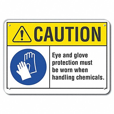 LYLE LCU30064NP14x10 Caution Sign 10 in x 14 in Plastic