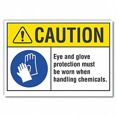 LYLE LCU30064RD14x10 Eye Caution Reflective Label 10 in x 14 in