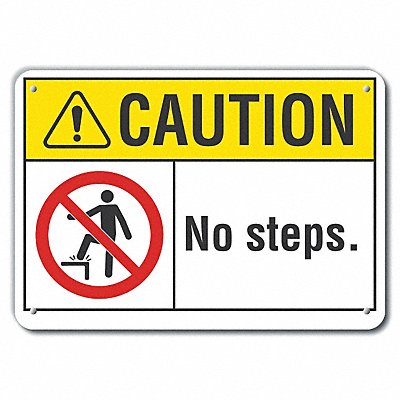 LYLE LCU30084RA10x7 Rflct Steps Caution Sign 7x10in Alum