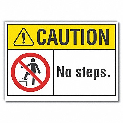 LYLE LCU30084RD14x10 Steps Caution Reflective Label 10inx14in