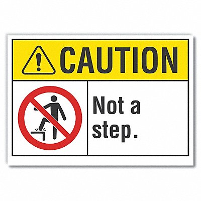 LYLE LCU30085RD7x5 Steps Caution Reflective Label 5inx7in