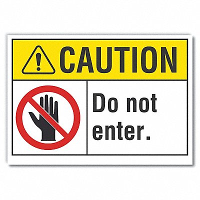 LYLE LCU30088RD14x10 Exit Entrance Caution Reflective Label 10x14in