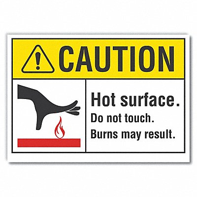LYLE LCU30100RD14x10 Hot Surface Caution Reflective Label 10inx14in