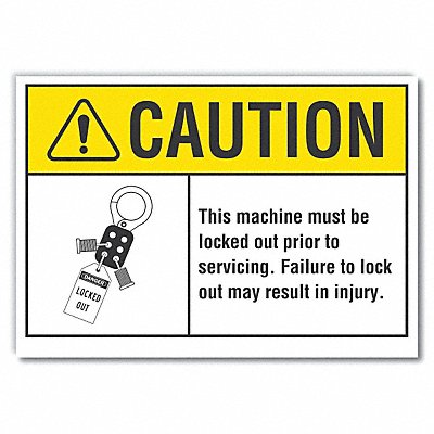 LYLE LCU30101RD7x5 Lockout Tagout Caution Reflective Label 5x7in