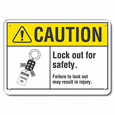 LYLE LCU30102NP14x10 Caution Sign 10 in x 14 in Plastic