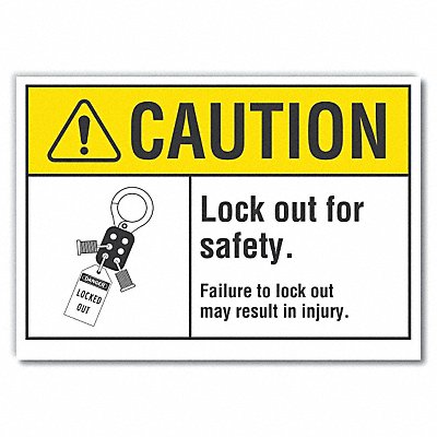 LYLE LCU30102ED10x7 Caution Sign 7in x 10in Non-PVC Polymer