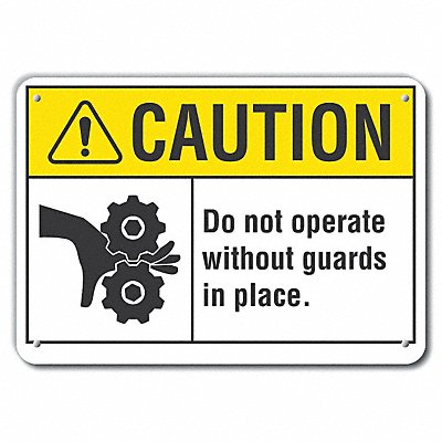 LYLE LCU30105RA10x7 Rflct Machine Guards Caution Sign 7x10in