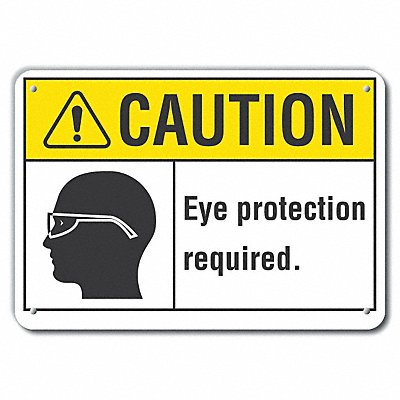 LYLE LCU30110RA14x10 Reflective Eye Caution Sign 10x14in Aluminum