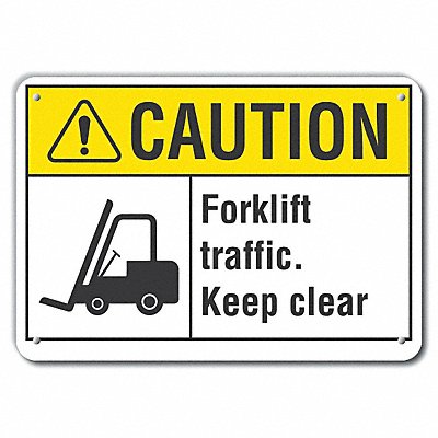 LYLE LCU30120RA14x10 Reflective Lift Truck Trfc Caution Sign 10x14in