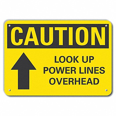 LYLE LCU30122RA10x7 Caution Sign 7 in x 10 in Aluminum