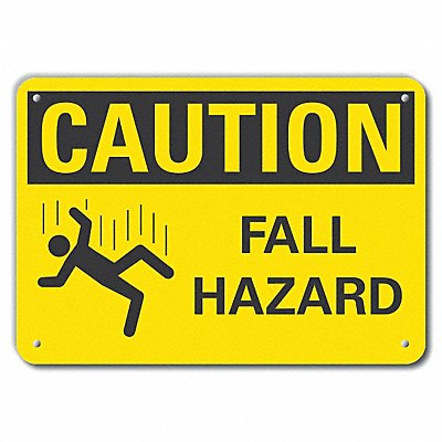 LYLE LCU30136RA14x10 Reflective Fall Hazard Caution Sign 10x14in