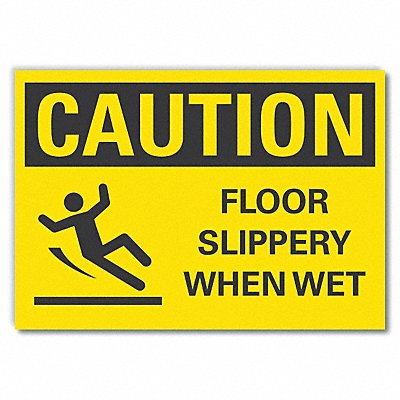 LYLE LCU30137RD7x5 Slippery Floor Caution Reflective Label 5x7in